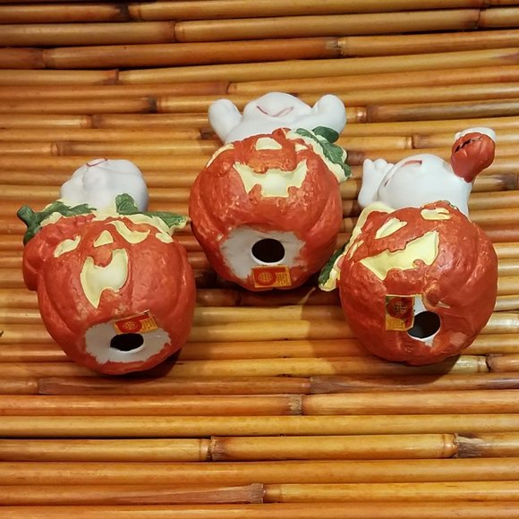 Vintage Halloween Ceramic Ghosts Set - Picture 4 of 5